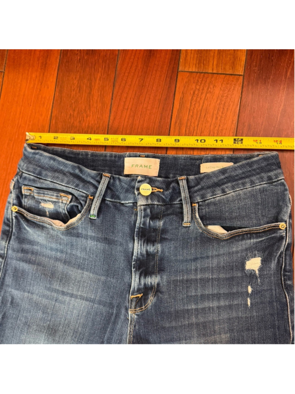 FRAME Le Crop Mini Boot Jeans Size:30 Stretchy Cropped Flare Pants Women - Picture 7 of 12